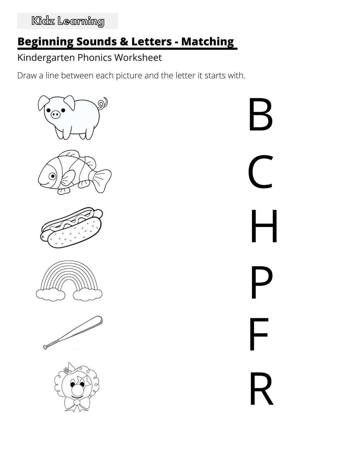 15 Printable Beginning Sounds Worksheets Preschool 1st Grade Phonics 
