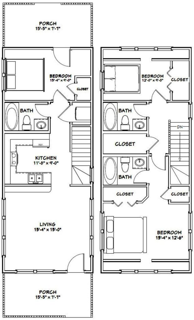 16x40 House 1 193 Sq Ft PDF Floor Plan Instant Download Model 1C Etsy