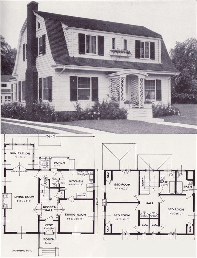 1923 39 The Washington 39 Colonial House Plans Dutch Colonial House 