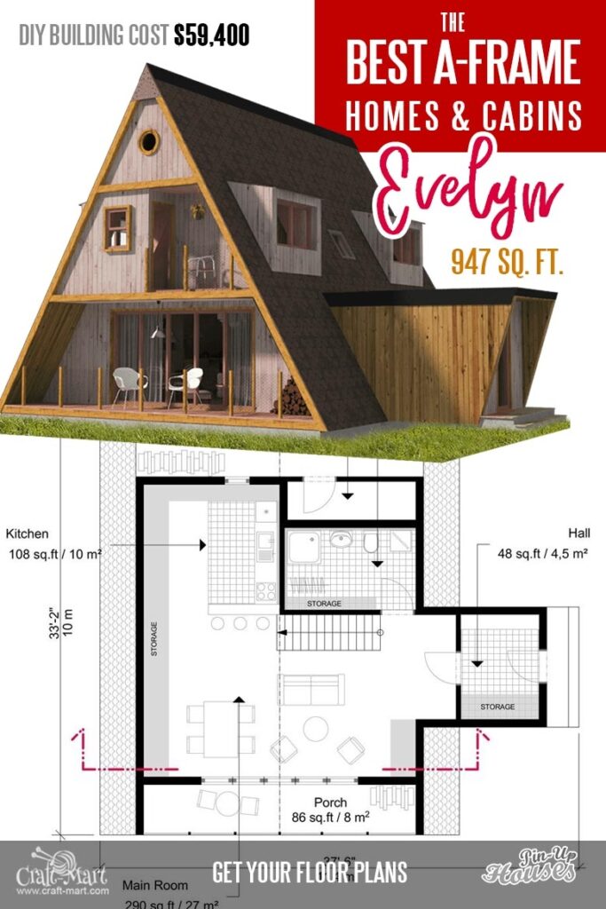 217 A frame house plans Evelyn Craft Mart