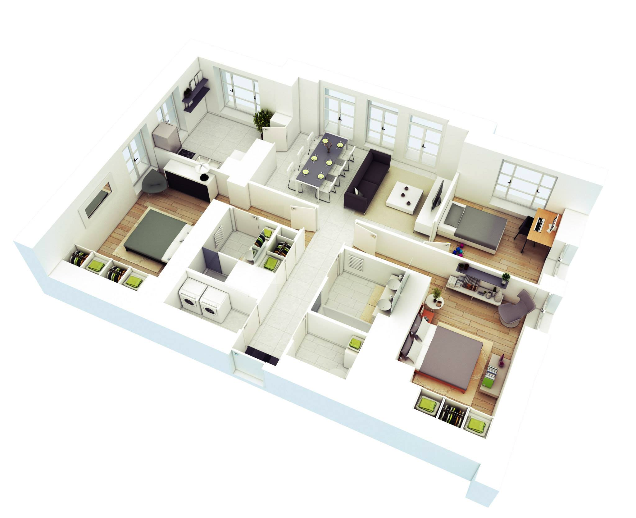 25 More 3 Bedroom 3D Floor Plans Architecture Design 25 More 3 Bedroom 3D Floor Plans Architecture Design