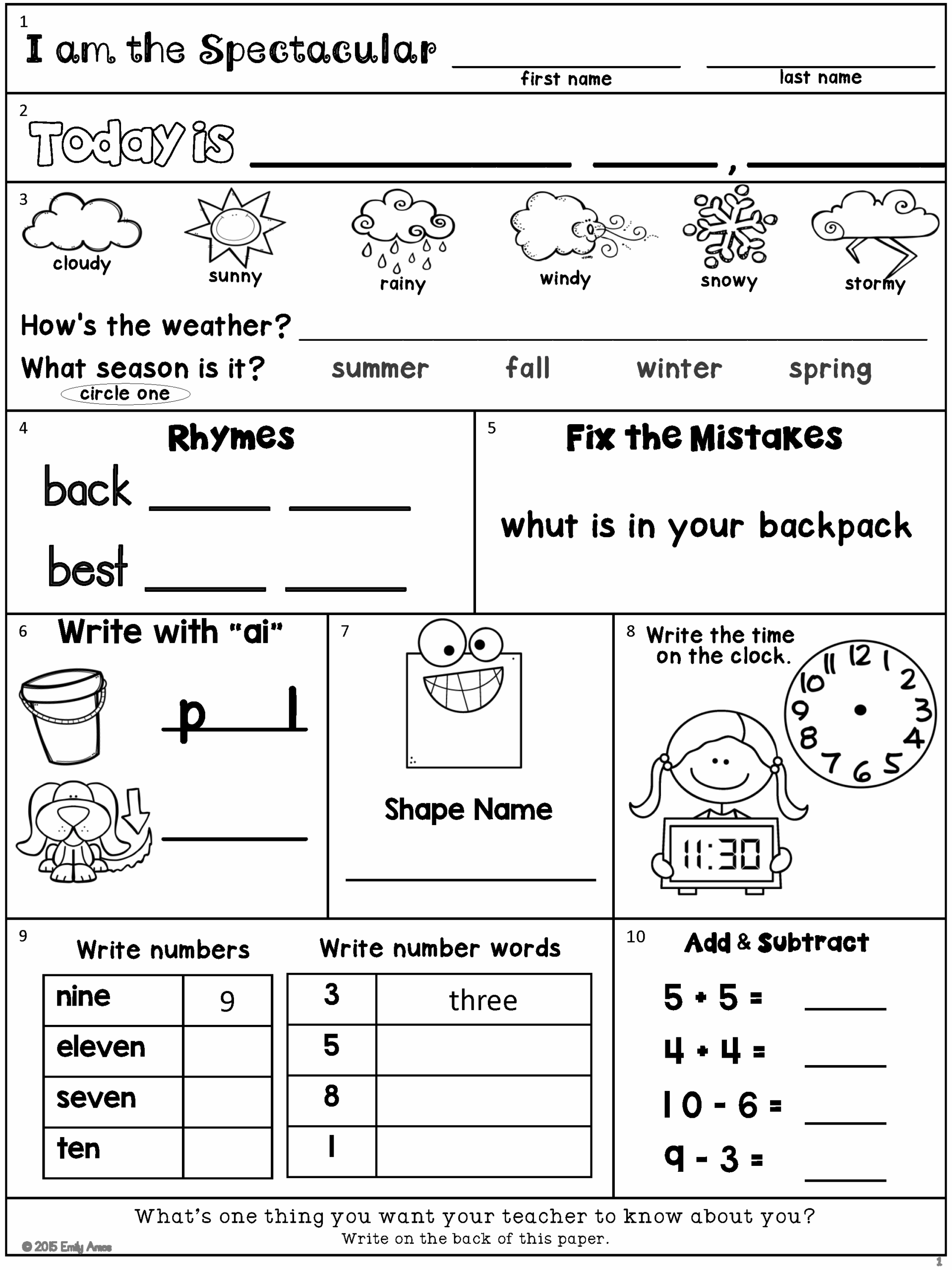 2nd Grade Free Printable Fun Activity Sheets