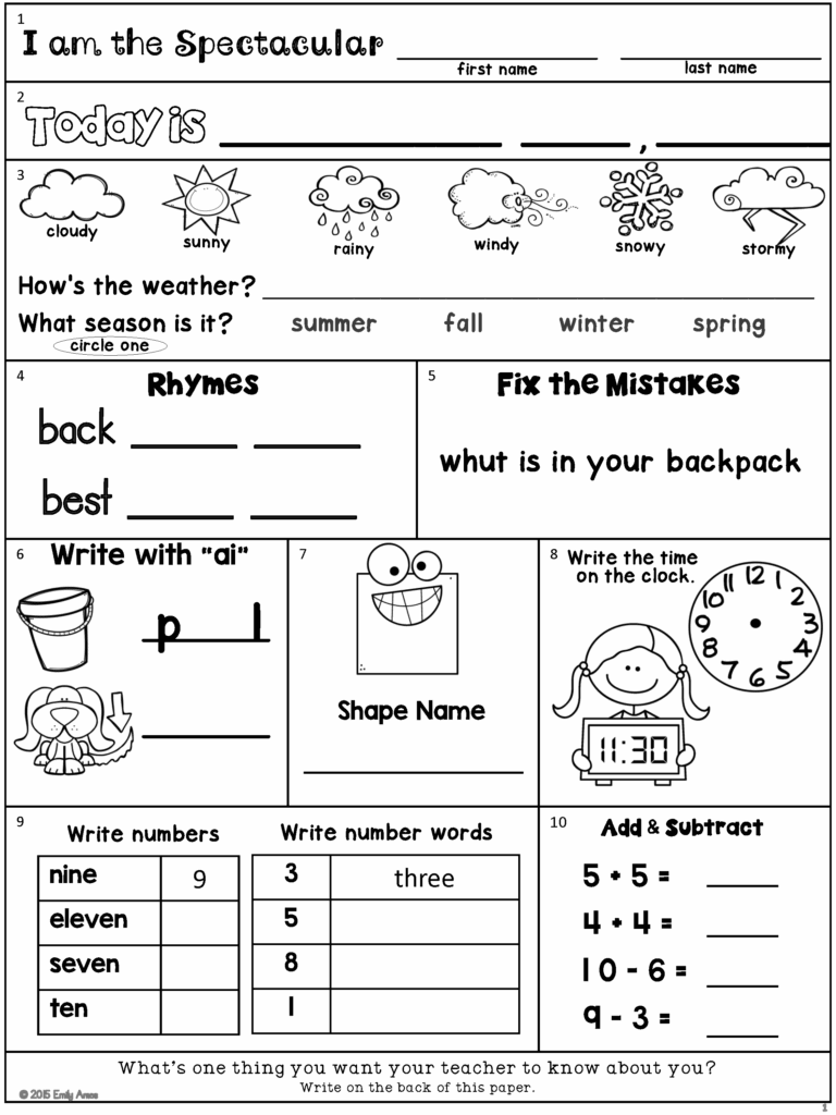 2nd Grade Free Printable Fun Activity Sheets