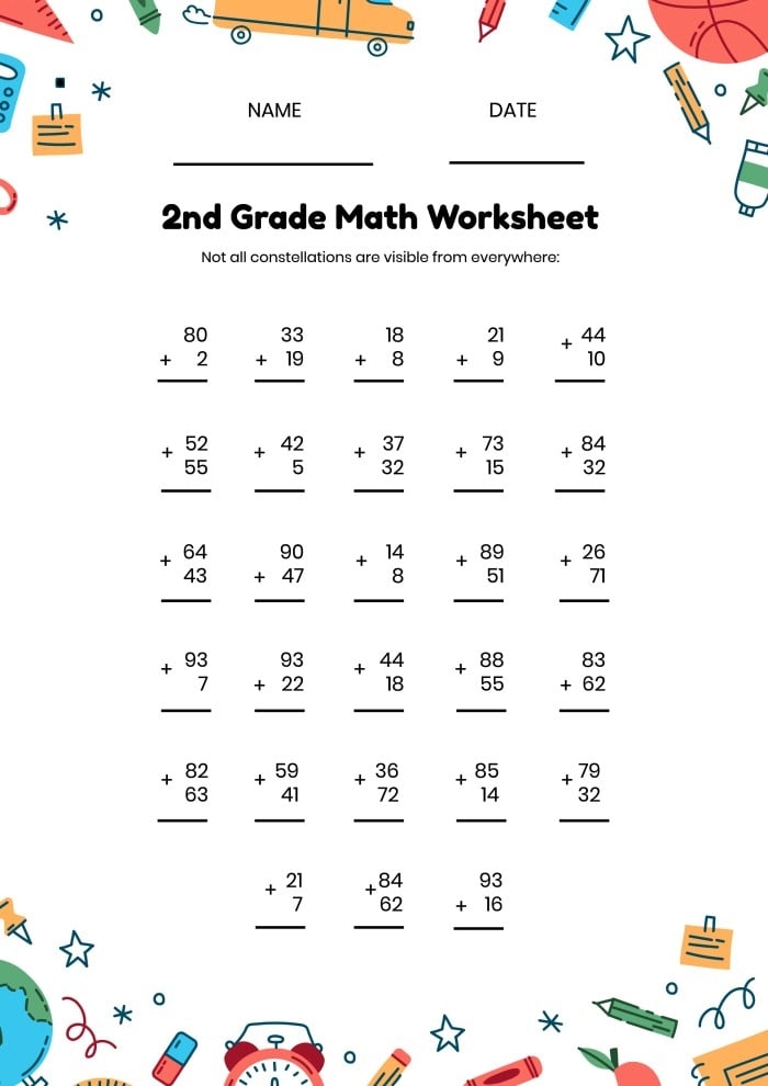2nd Grade Math Worksheets Free Printable Worksheets For Second Grade 2nd Grade Math Worksheets Free Printable Worksheets For Second Grade