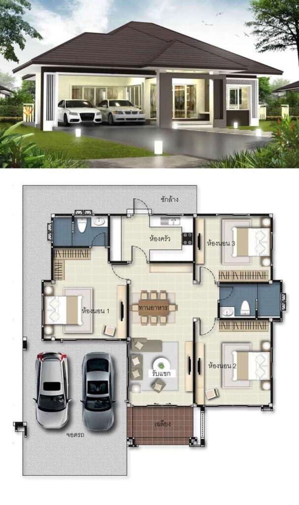 3 Bedroom Bungalow Home Plans Printable Templates Free