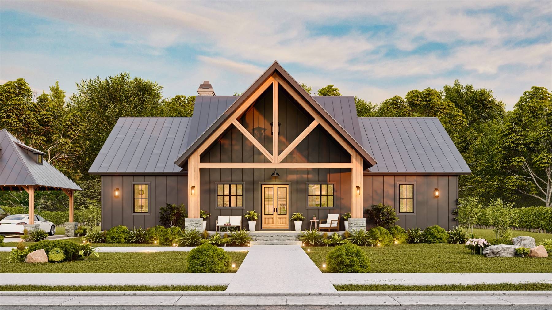3 Bedroom Lake Style House Plan 7623 Haystack 7623