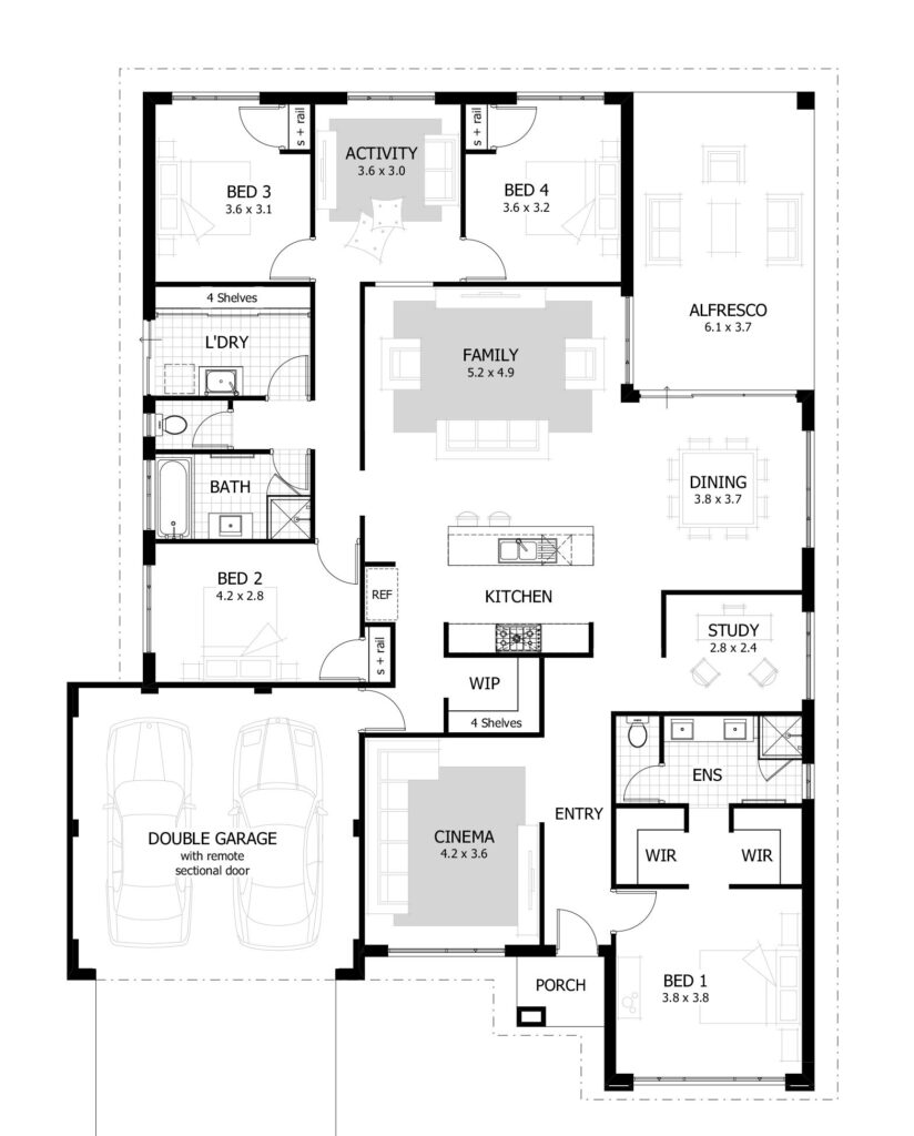 4 Bedroom House Plans Home Designs Celebration Homes Bungalow