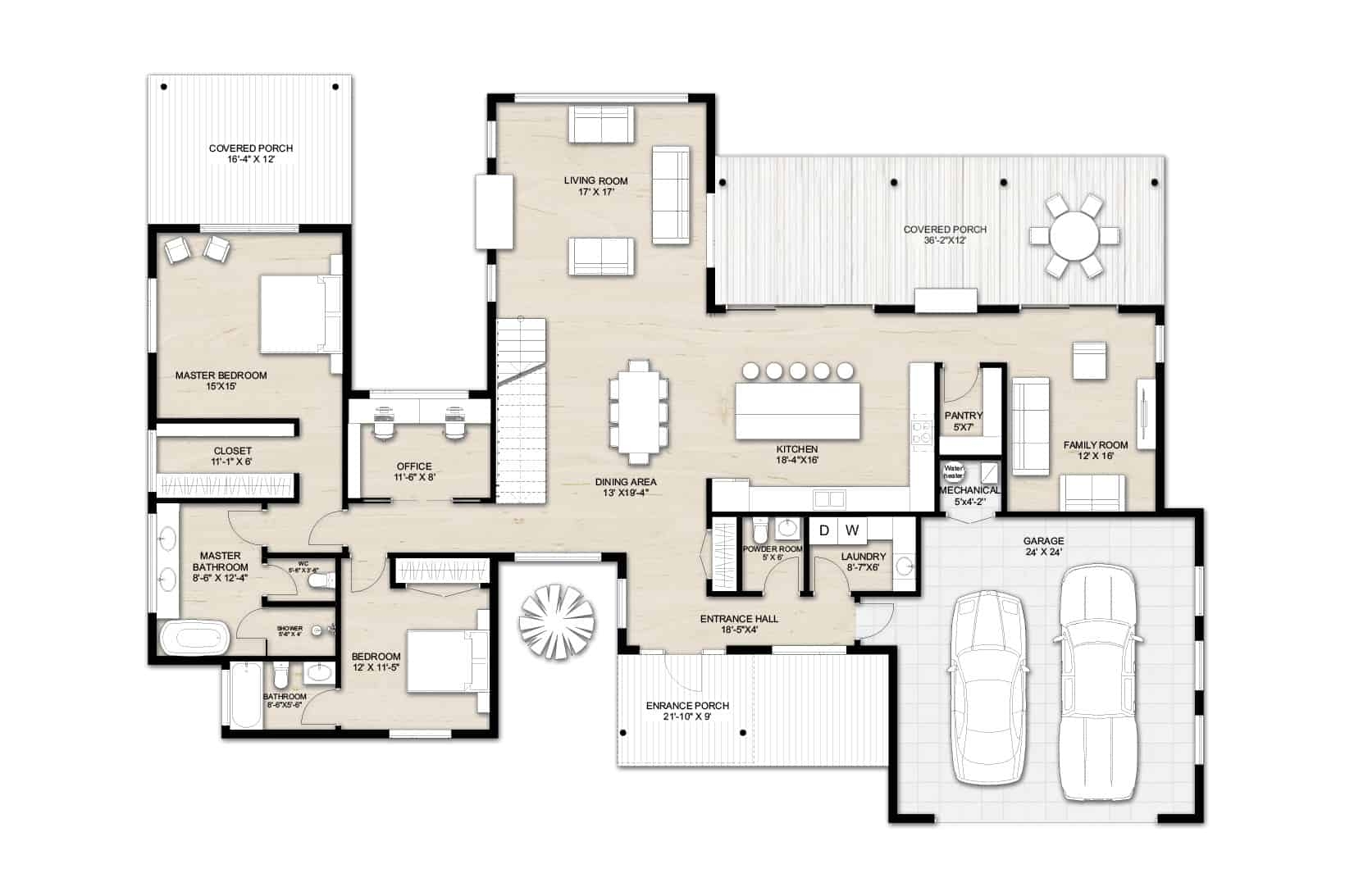 4 Bedroom House Plans Truoba Architect