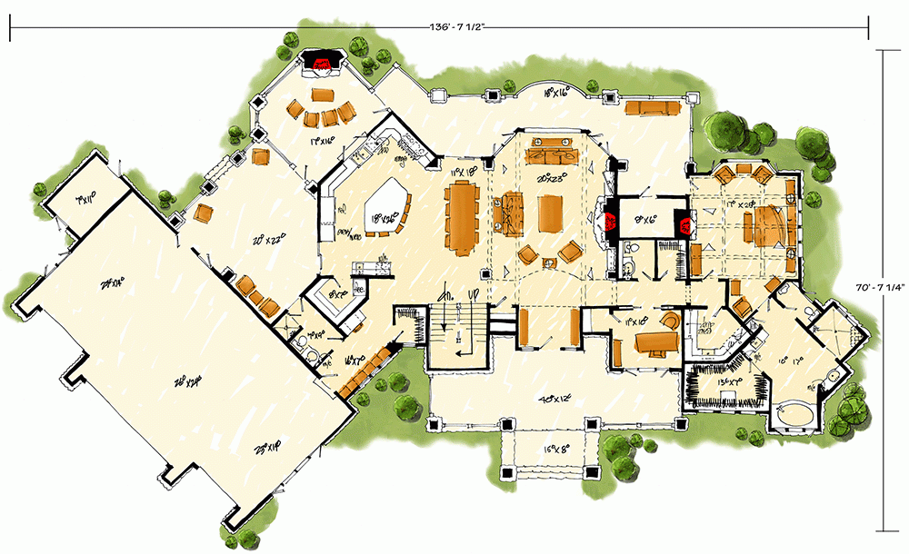 4 Bedroom Mountain Lodge House Plan 12943KN Architectural Designs
