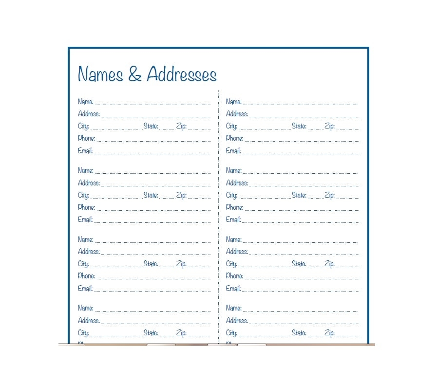 40 Printable Editable Address Book Templates 101 FREE  40 Printable Editable Address Book Templates 101 FREE