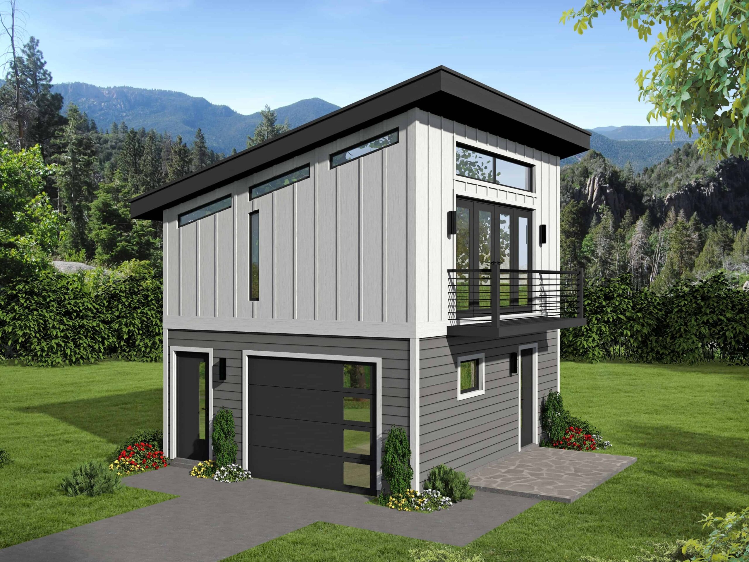 400 Sq Ft 1 Car Garage With Apartment Plan 1 Bath Balcony