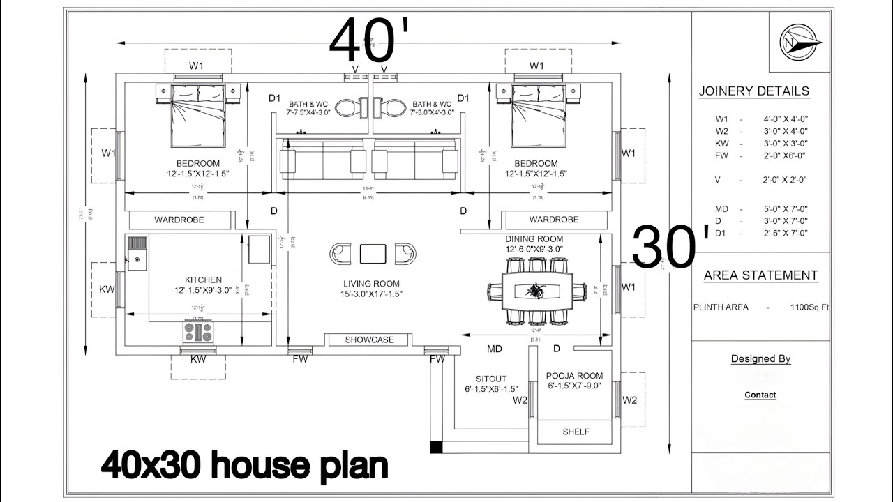 40x30 House Plans 40x30 2bhk House Plan 40x30 East Facing House  40x30 House Plans 40x30 2bhk House Plan 40x30 East Facing House