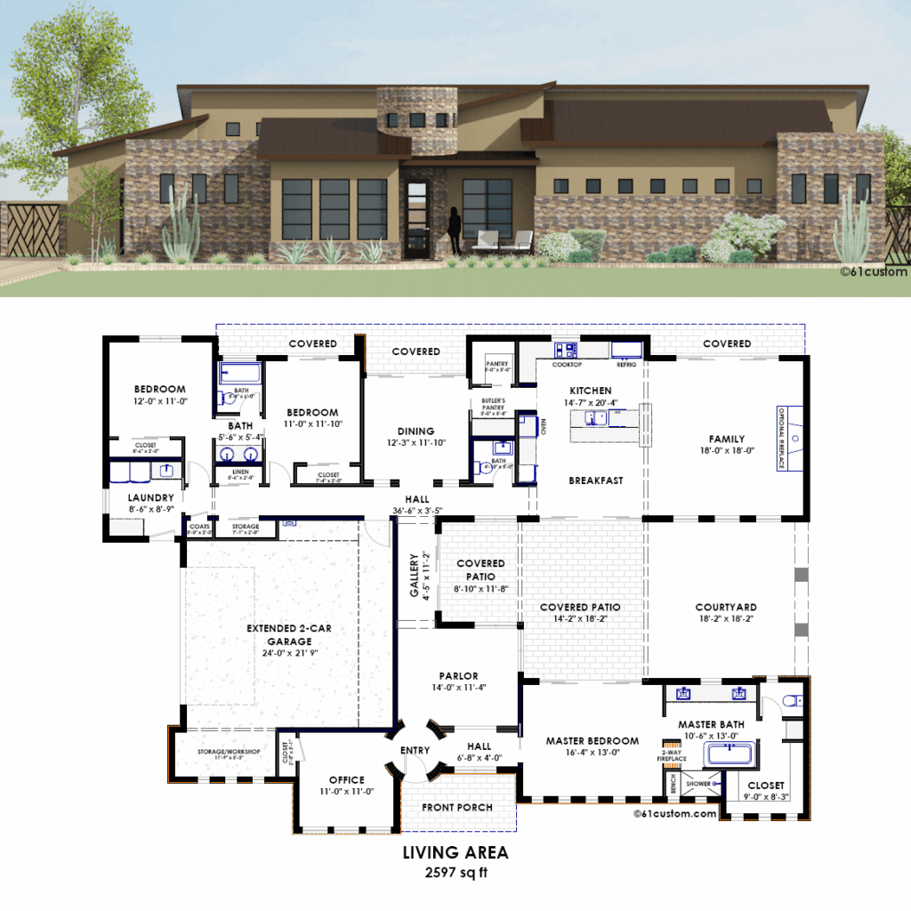 45 Concept Modern House Plan With Courtyard