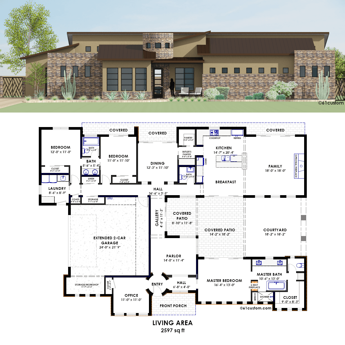 45 Concept Modern House Plan With Courtyard
