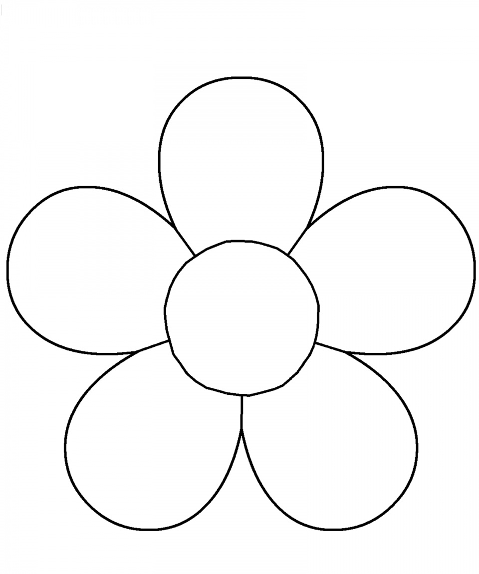 5 Petal Flower Template Free Printable