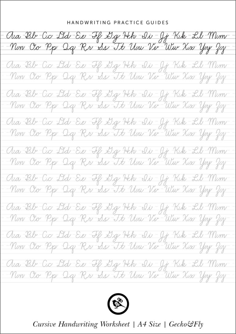 Cursive Practice Printable Worksheets: Improve Your Handwriting Skills ...