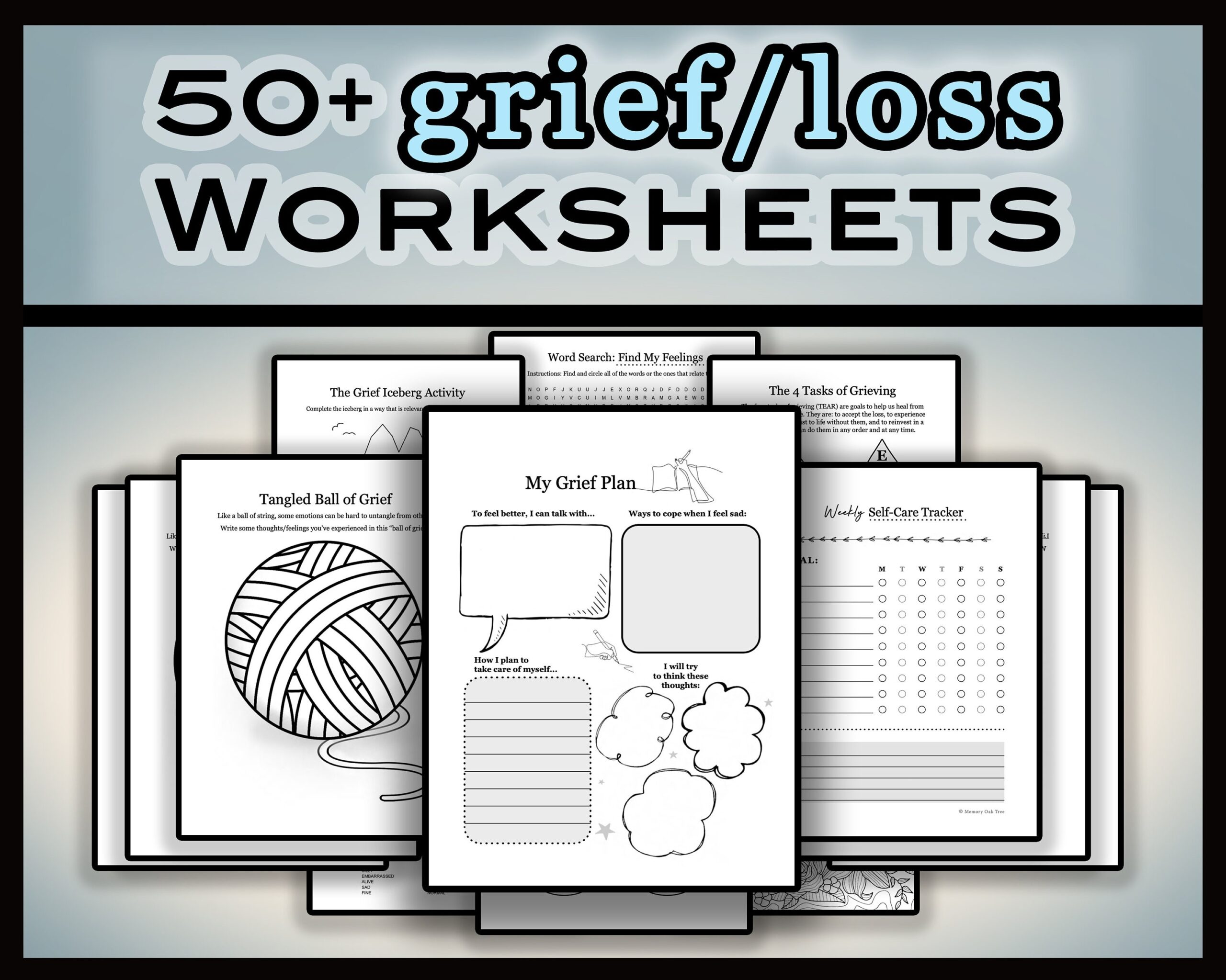 50 Grief Worksheets Bundle For Loss Healing And Recovery Grief 50 Grief Worksheets Bundle For Loss Healing And Recovery Grief