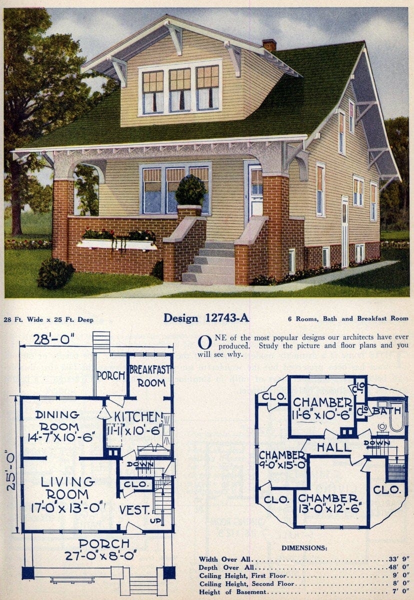 62 Beautiful Vintage Home Designs Floor Plans From The 1920s Click 