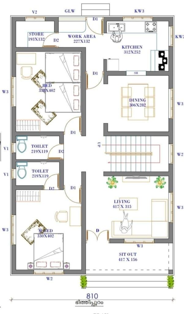 750 Square Feet 2 Bedroom Single Floor Beautiful Simple House And Plan