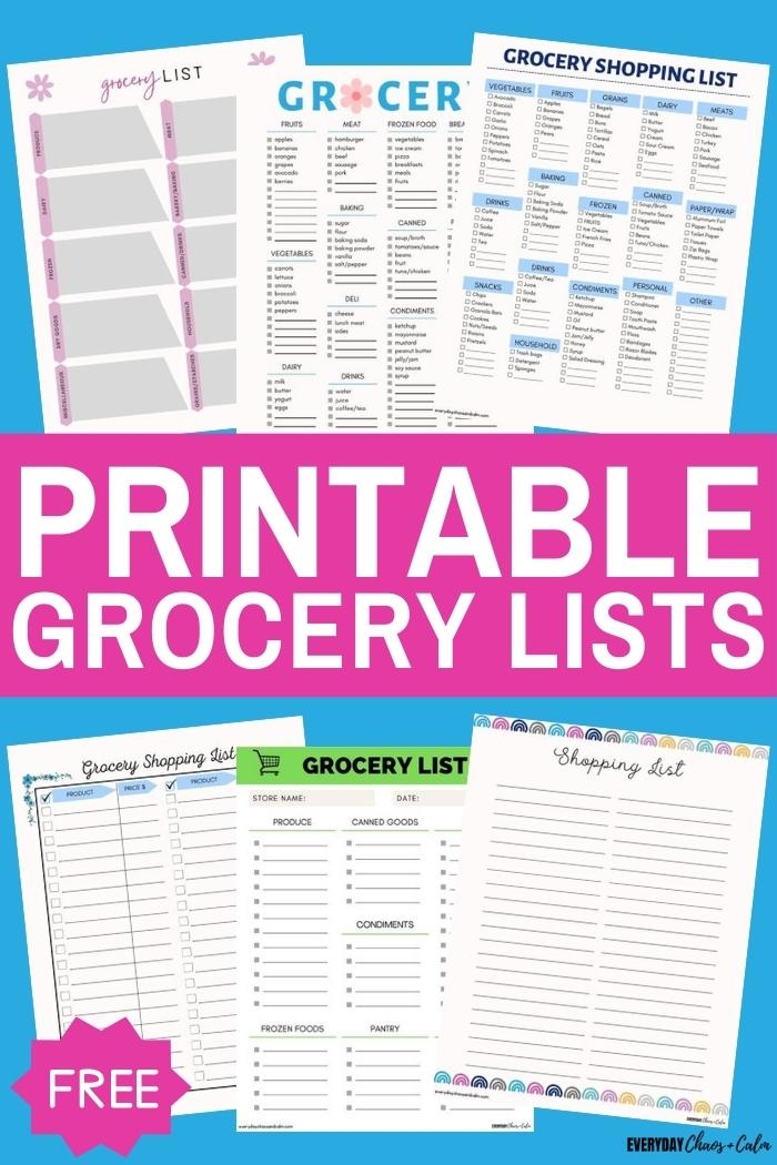 8 Free Printable Grocery List Templates PDF Download
