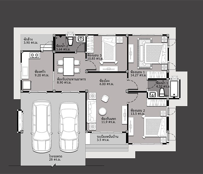 A Room For Everything 3 Bedroom Single Storey House Plan House And 