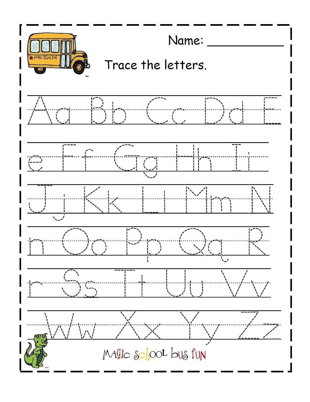 Alphabet Printables Tracing
