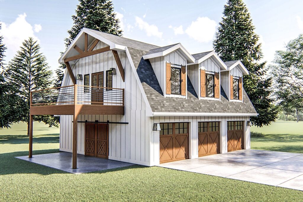 Barn Style Garage With Apartment Above 62766DJ Architectural