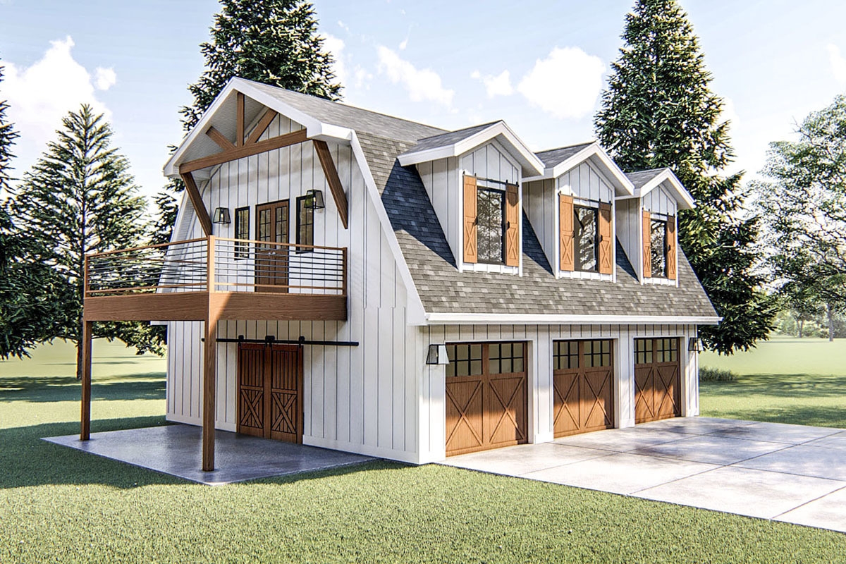 Barn Style Garage With Apartment Above 62766DJ Architectural