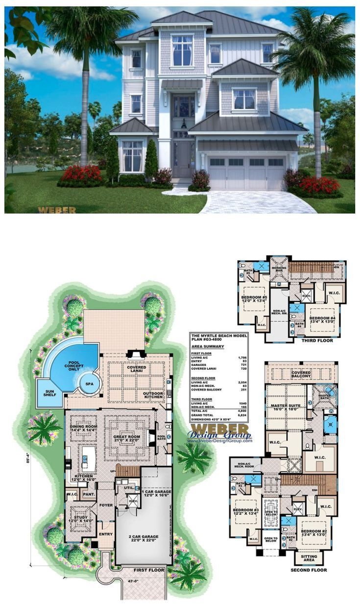 Beach House Plan Open Layout Beach Home Floor Plan With Pool Beach 