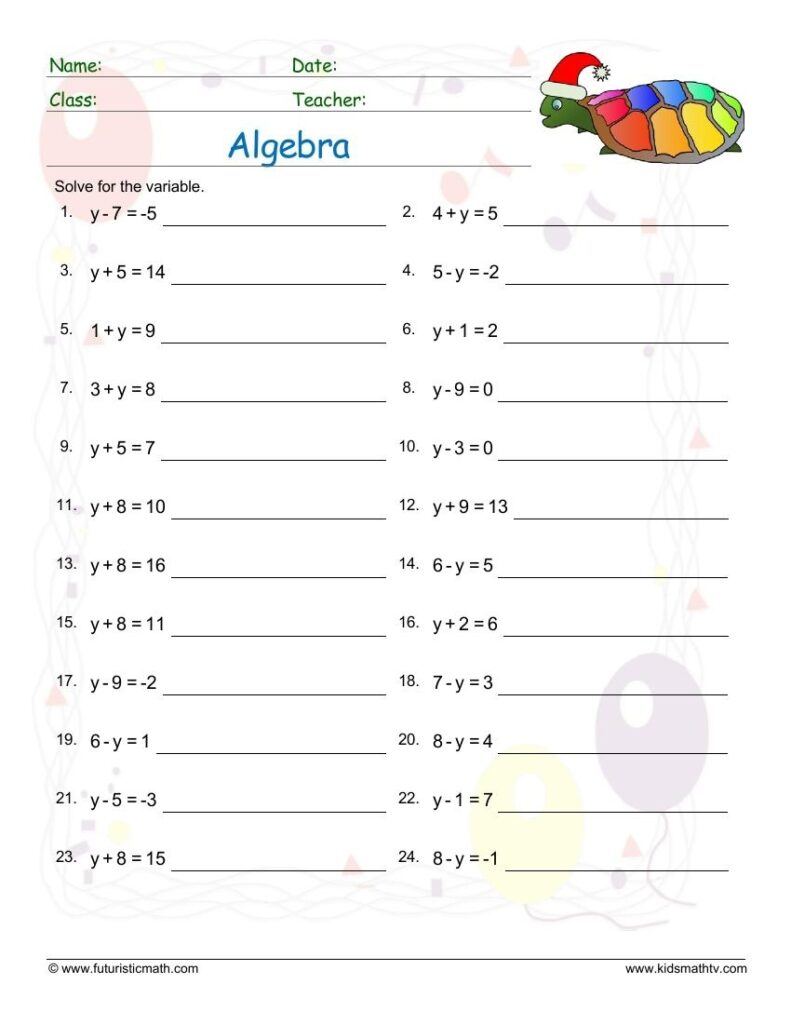 Beginning Algebra Free Printable Worksheets Printable Worksheets