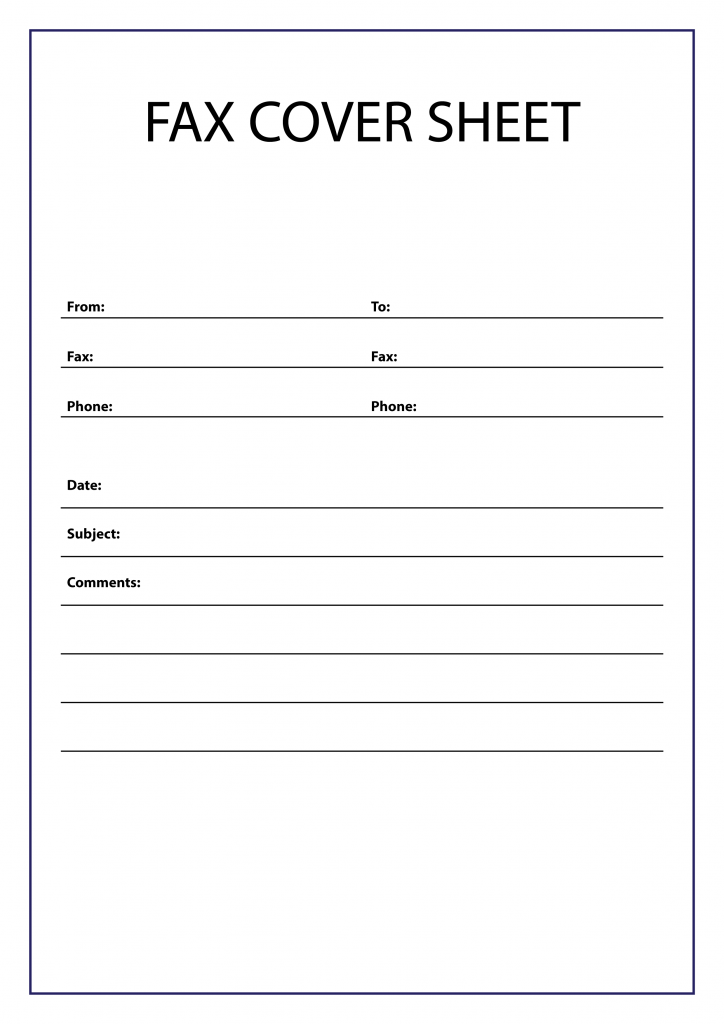 Blank Fax Cover Sheet Template Free In PDF Word