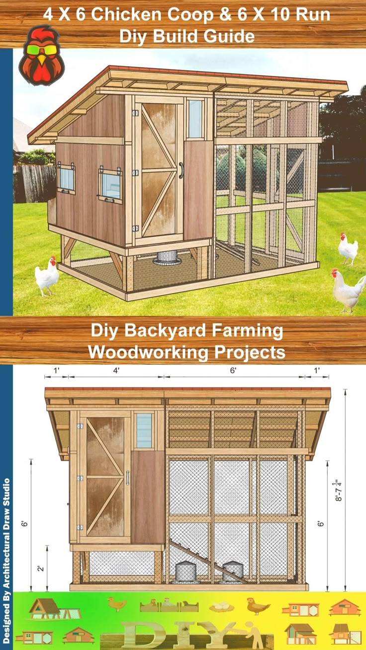 Chicken Coop With Run Plans Diy Build Guide Step By Step Instructions 