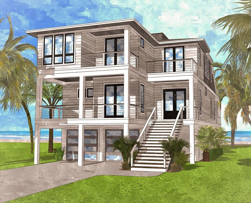 Coastal Contemporary House Plan With Rooftop Deck 15220NC Coastal Contemporary House Plan With Rooftop Deck 15220NC