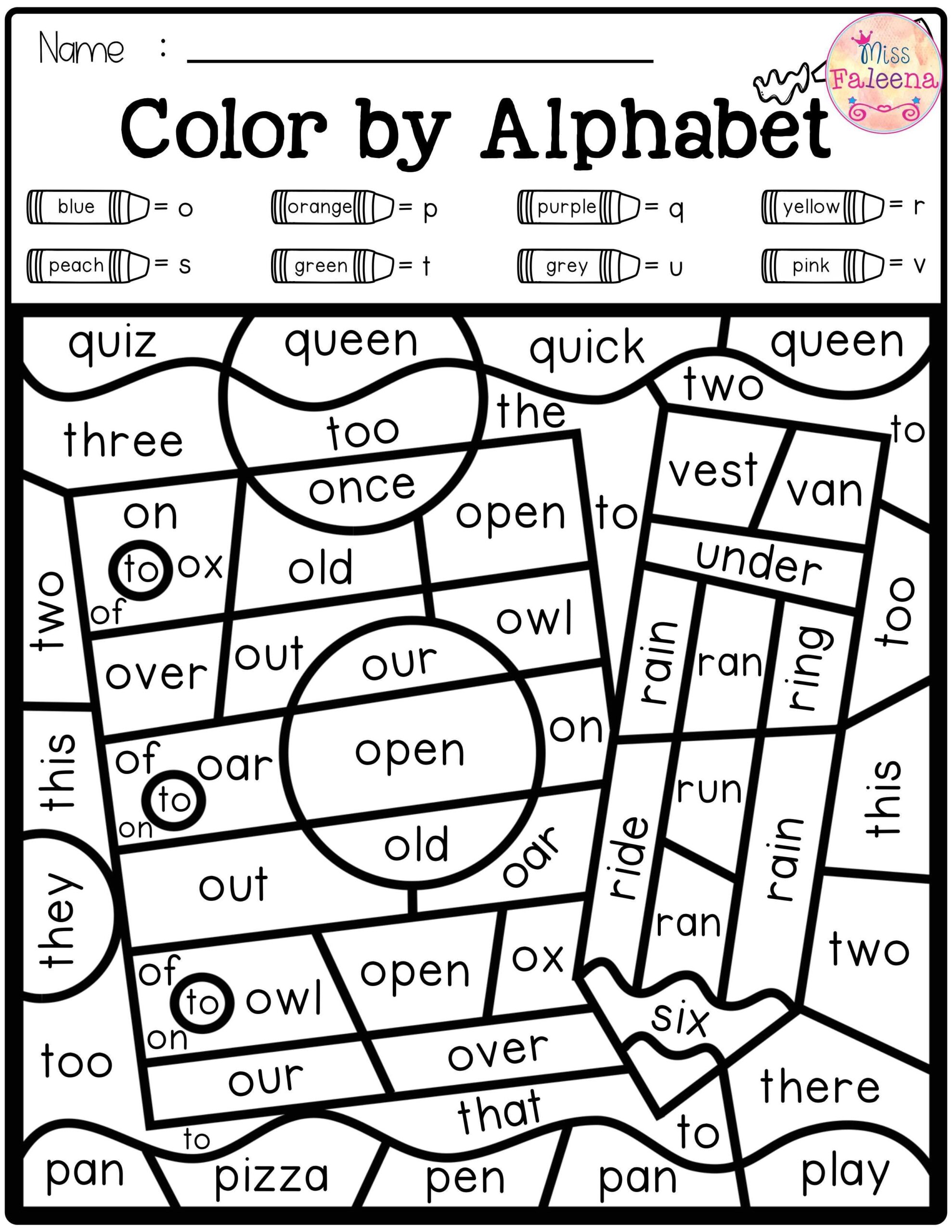 Colour By Letters Printables