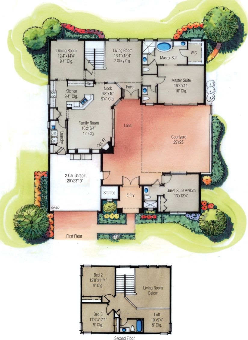 Courtyard Courtyard House Plans Beautiful House Plans Courtyard House