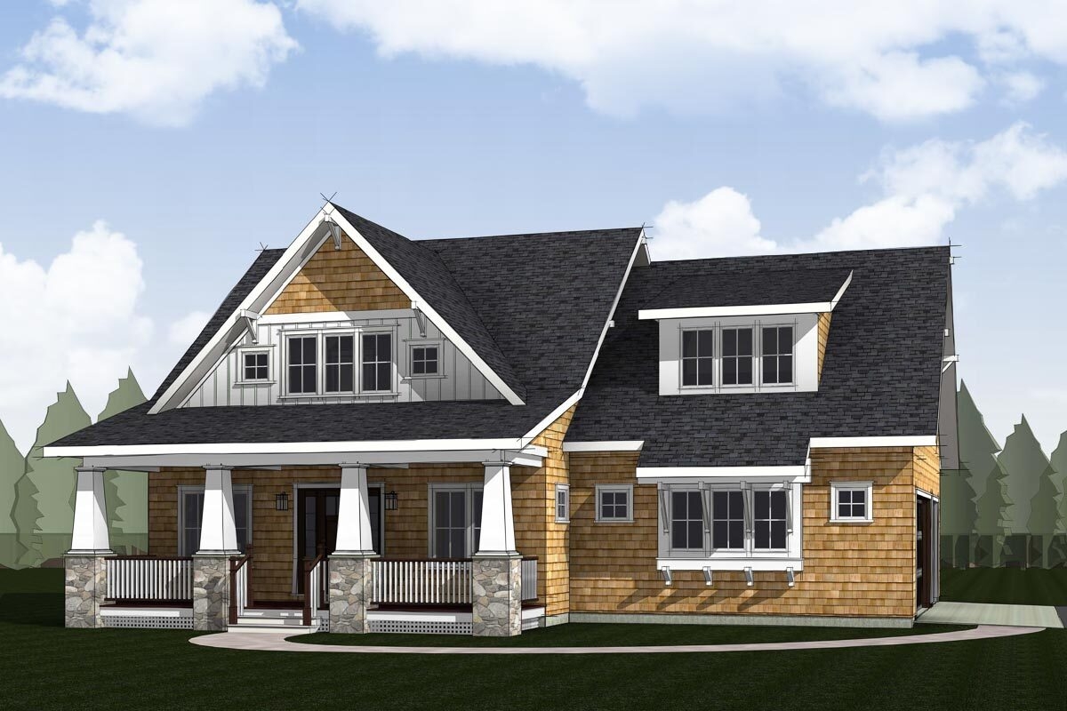 Craftsman House Plan With 3 car Side entry Garage 18303BE Craftsman House Plan With 3 car Side entry Garage 18303BE