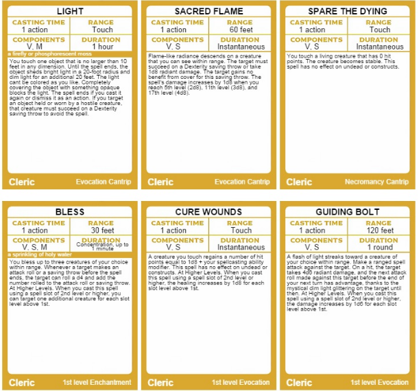 D d 5e Spell Cards Printable Pdf