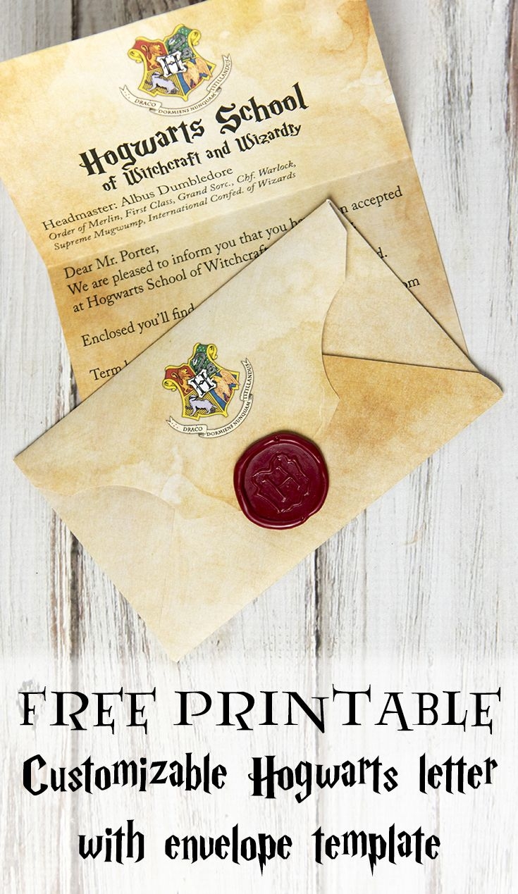 DIY Hogwarts Letter With Printable Harry Potter Invitations Harry 