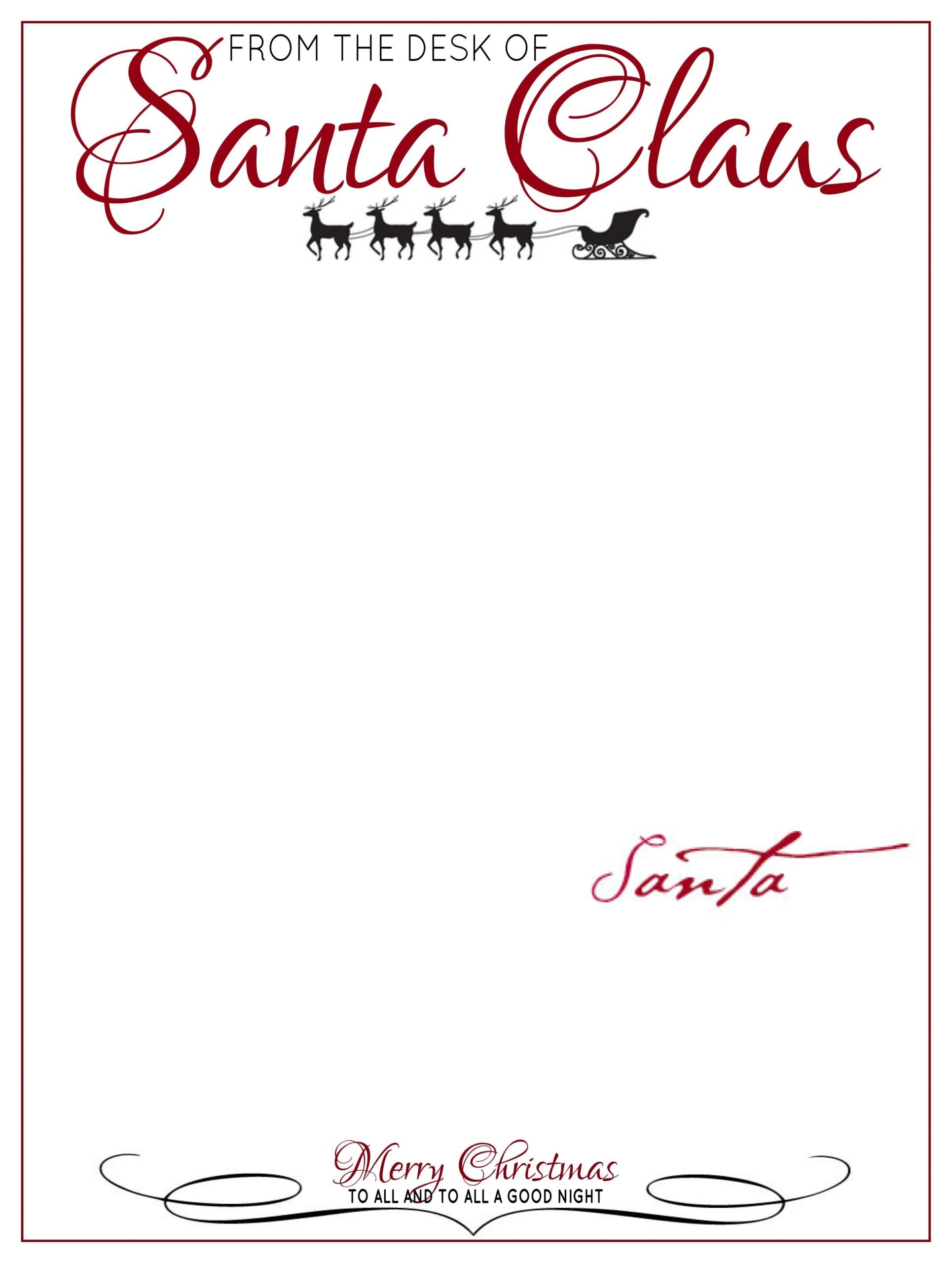 Downloadable Free Printable Letter From Santa Template Word Austin W 