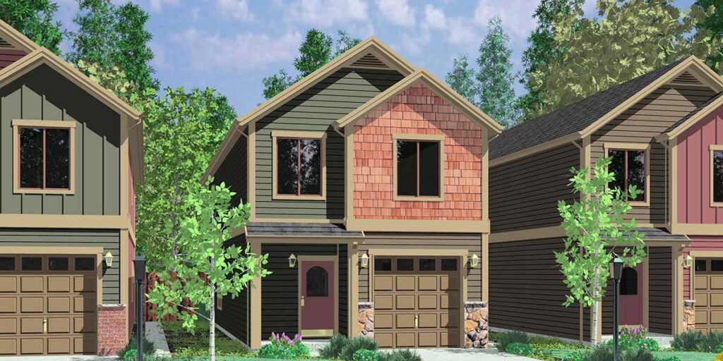 Duplex Home Plans Designs For Narrow Lots Bruinier Associates