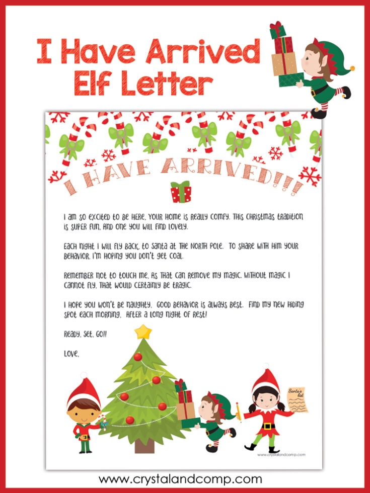 Elf On The Shelf Arrival Ideas Free Printable