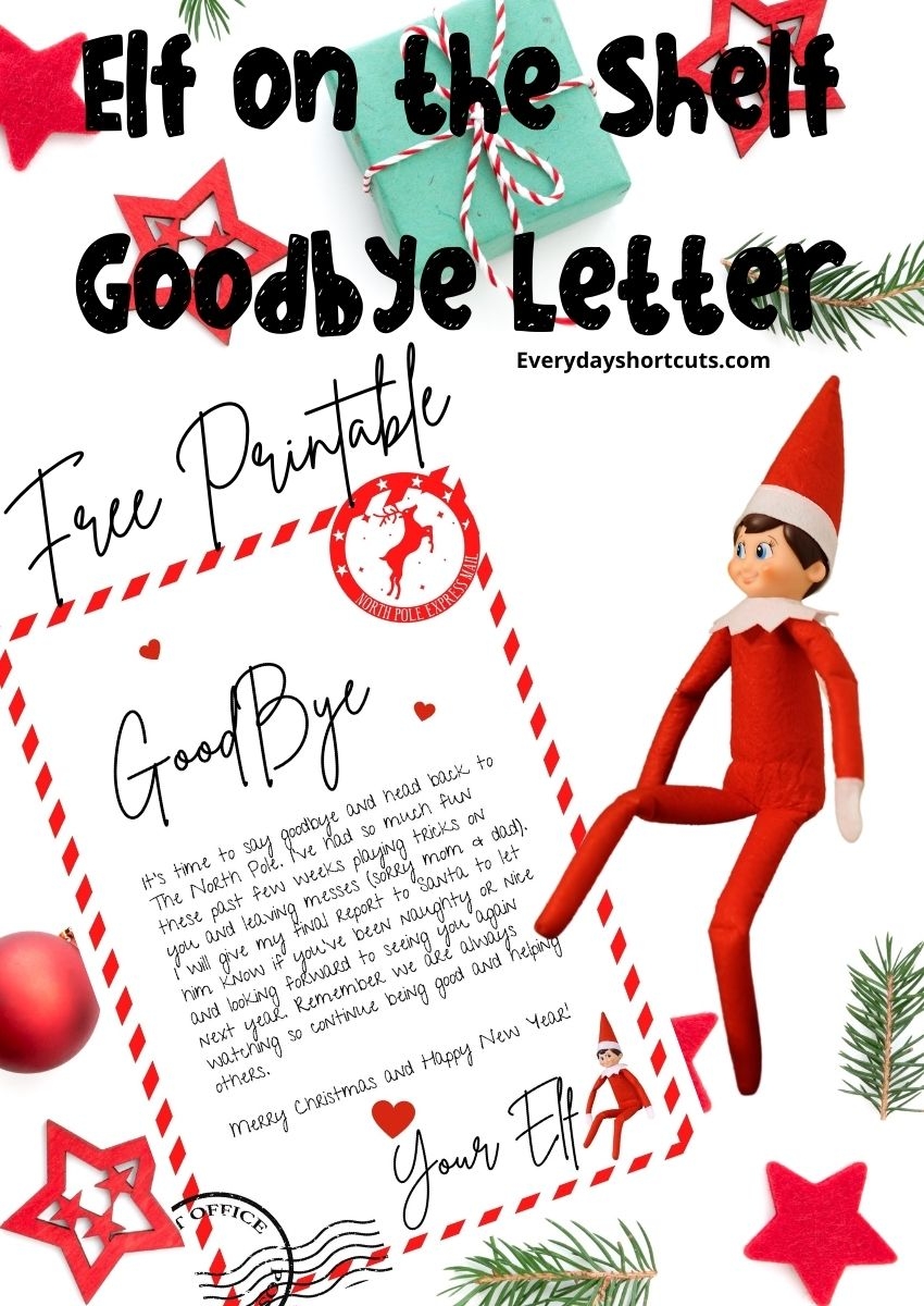Elf On The Shelf Goodbye Letter FREE Printable Everyday Shortcuts Elf On The Shelf Goodbye Letter FREE Printable Everyday Shortcuts