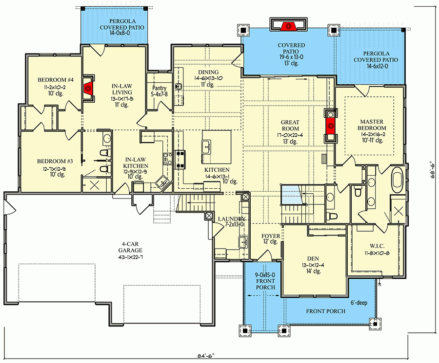 Exquisite Mountain Modern Home Plan With In law Suite And 4 Car Garage