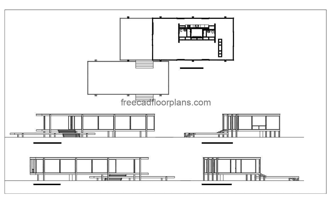 Farnsworth House Free CAD Drawings