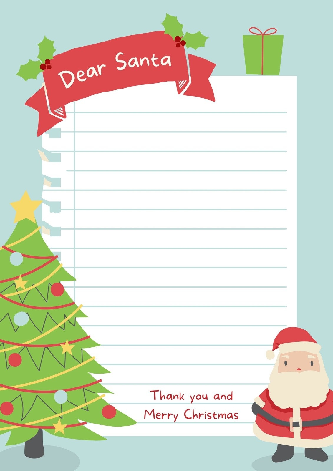 Father Christmas Letter Template Printable FREE Printable A Z