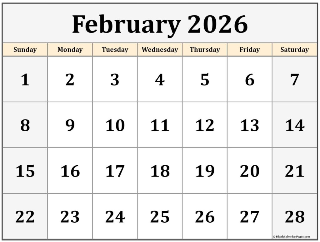 February 2026 Calendar Free Printable Calendars