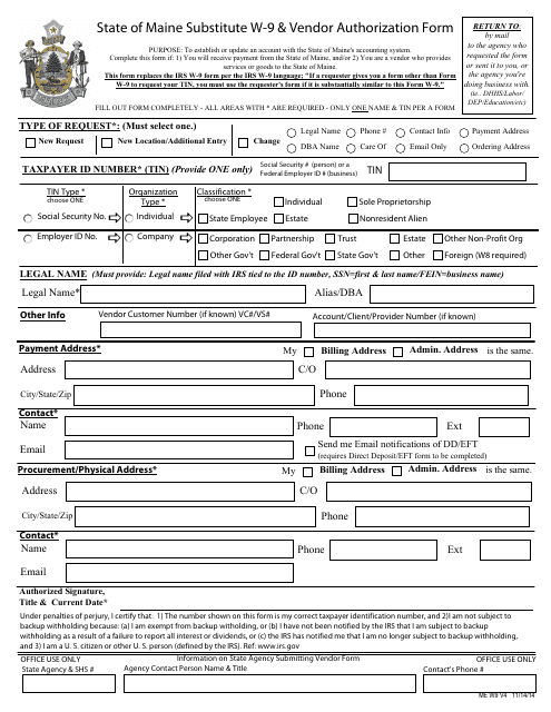 Form W 9 Fill Out Sign Online And Download Fillable PDF Maine