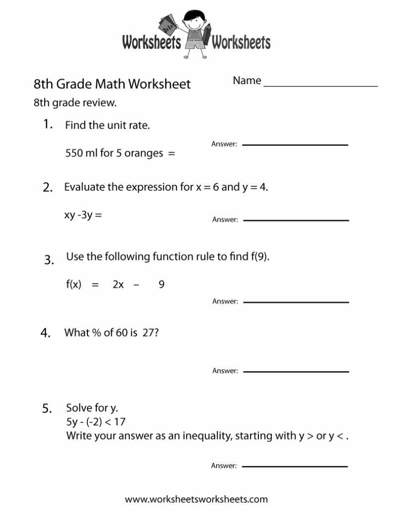 Free 8th Grade Math Worksheets