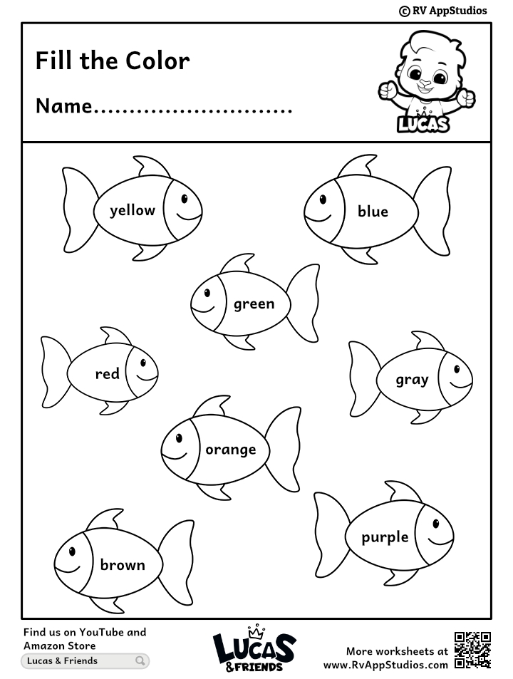 Free Color Worksheets For Kids Of All Ages