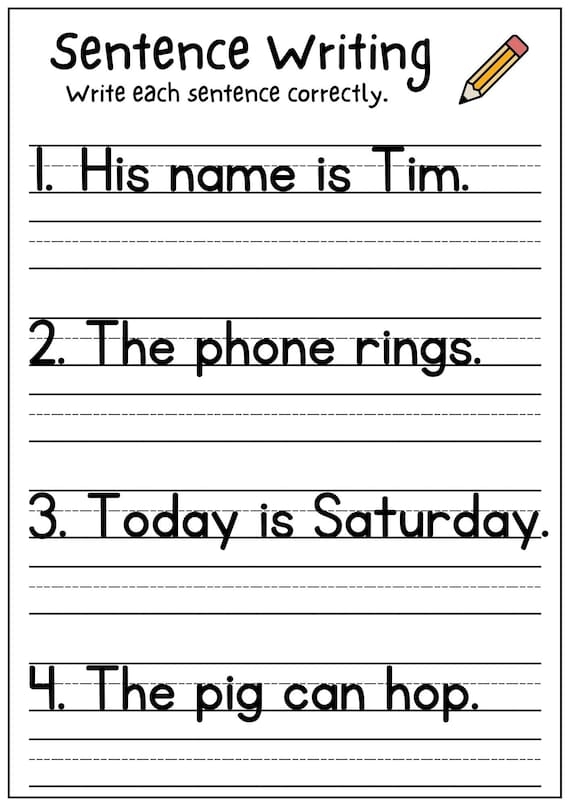 Free Downloadable Writing Worksheet Kindermomma Worksheets Library